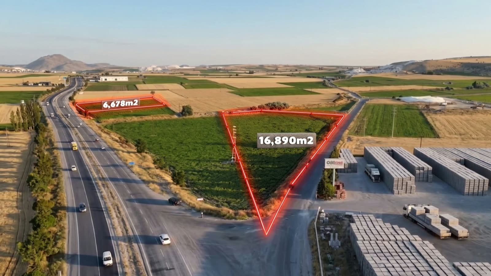 Nevşehir Kaymaklı — Nevşehir–Niğde Devlet Yolu cepheli 16.890 m² ve 6.678 m² iki parsel